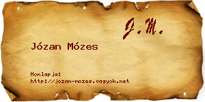 Józan Mózes névjegykártya